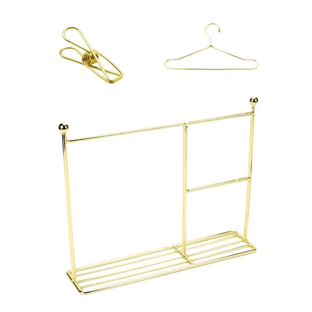 Doll Clothes Display Stand For Labubu Miniature Clothes Hanger & Clip Doll House Furniture Garment Organizer Accessories