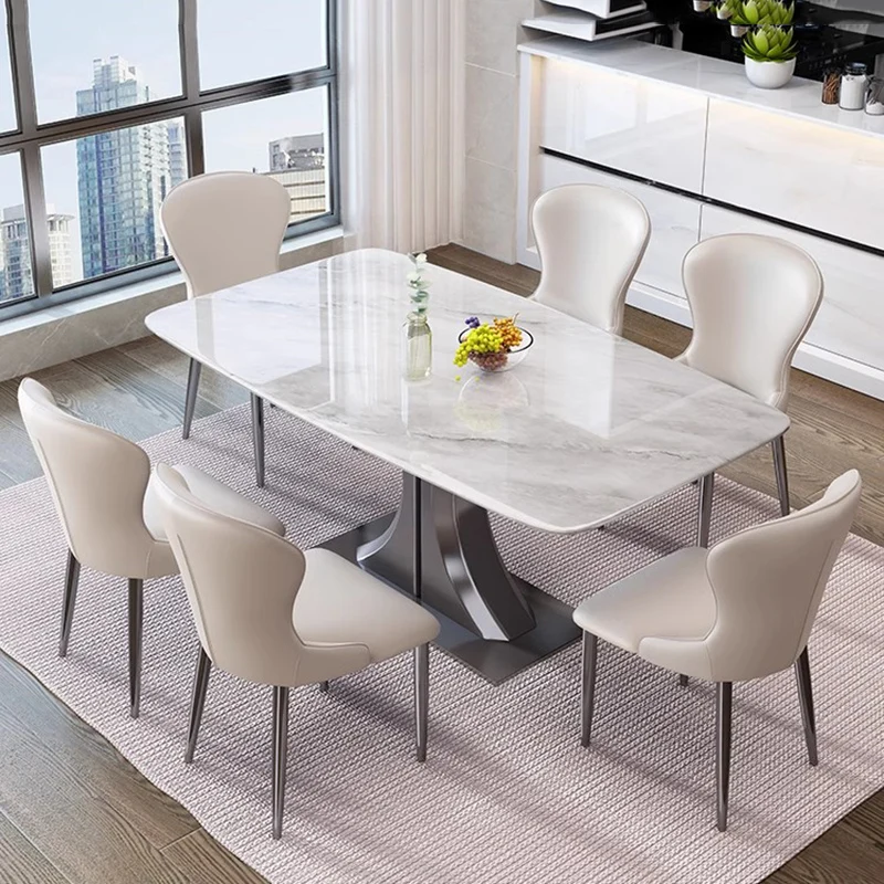 

Marble Mobile Dining Table Coffee Restaurant Study Kitchen Luxury Gaming Dining Table Lounge Mesas De Comedor Home Furniture