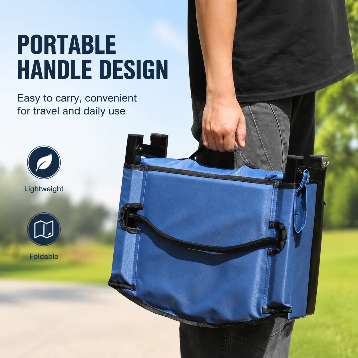 Portable Folding Outdoor Chair with Cushion – Lightweight Stadium & Beach Seating