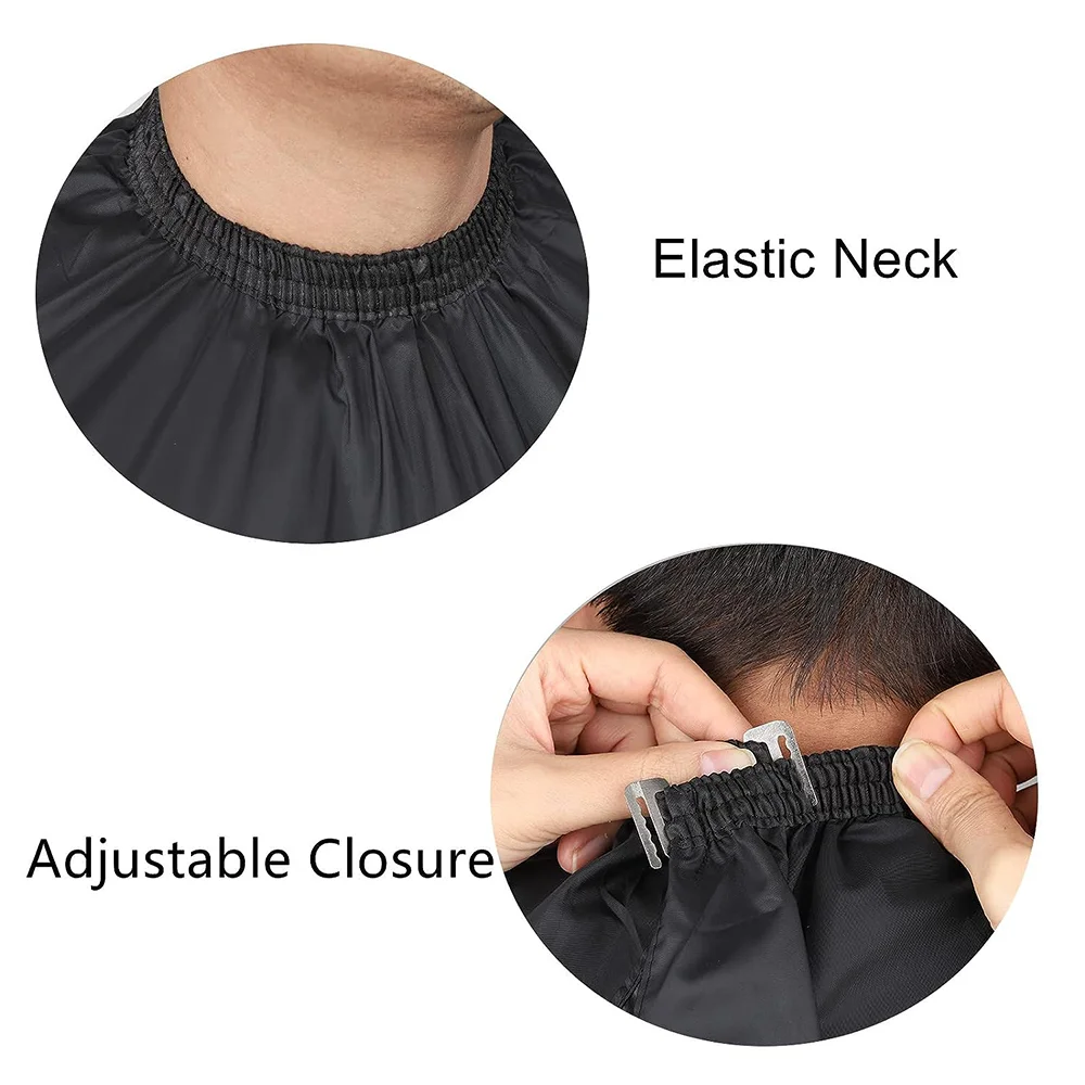 Professional Hairdressing Salon Nylon Cape with Closure Snap Barber Styling Cape Black Hair Cutting Accessories Customed Label