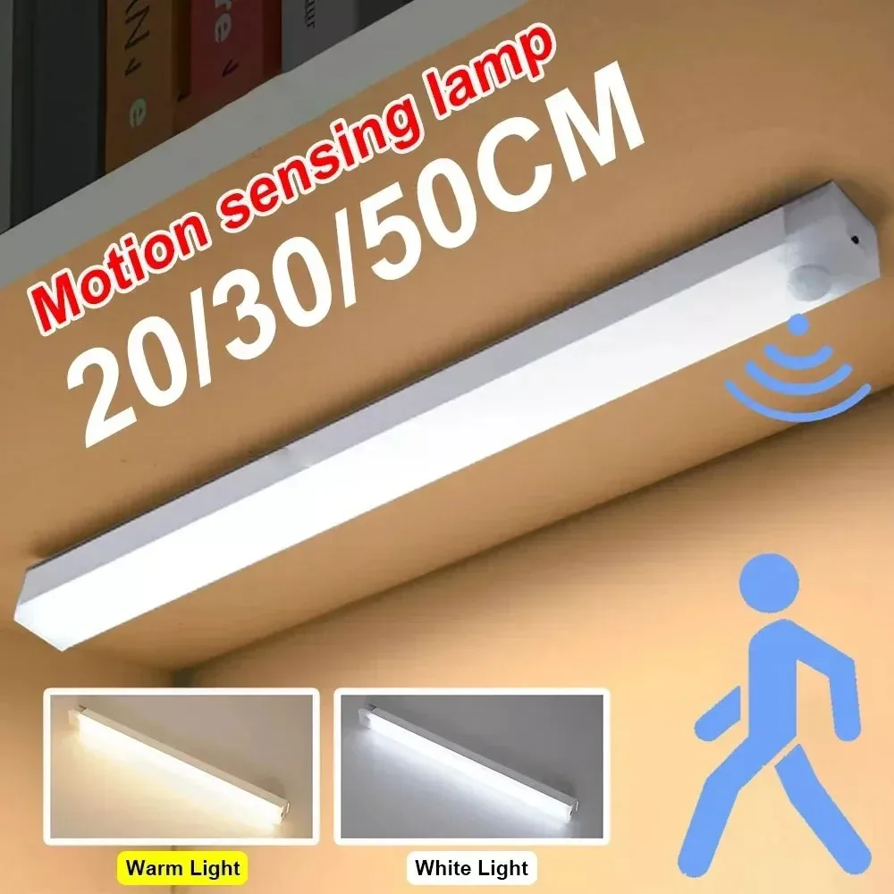 LED Motion Sensor Under Cabinet Light USB Rechargeable LED Night Light for Closet Cabinet Kitchen Wardrobe Cupboard