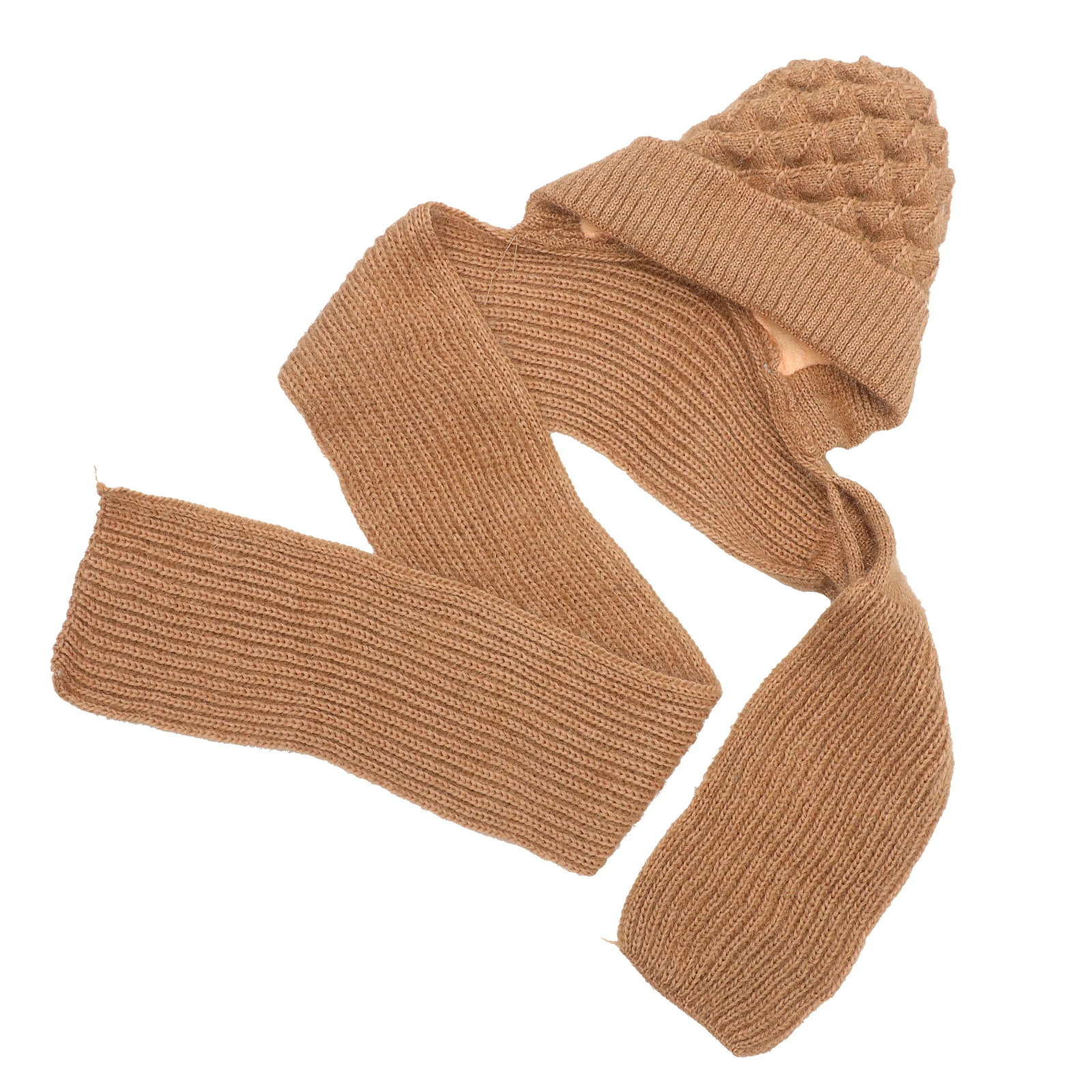 

Winter Scarf Hoodie Hat Attached Beanie Neck Warmer Women Soft Polyester Outdoor Fashion Versatile Long Cozy Camping Hiking