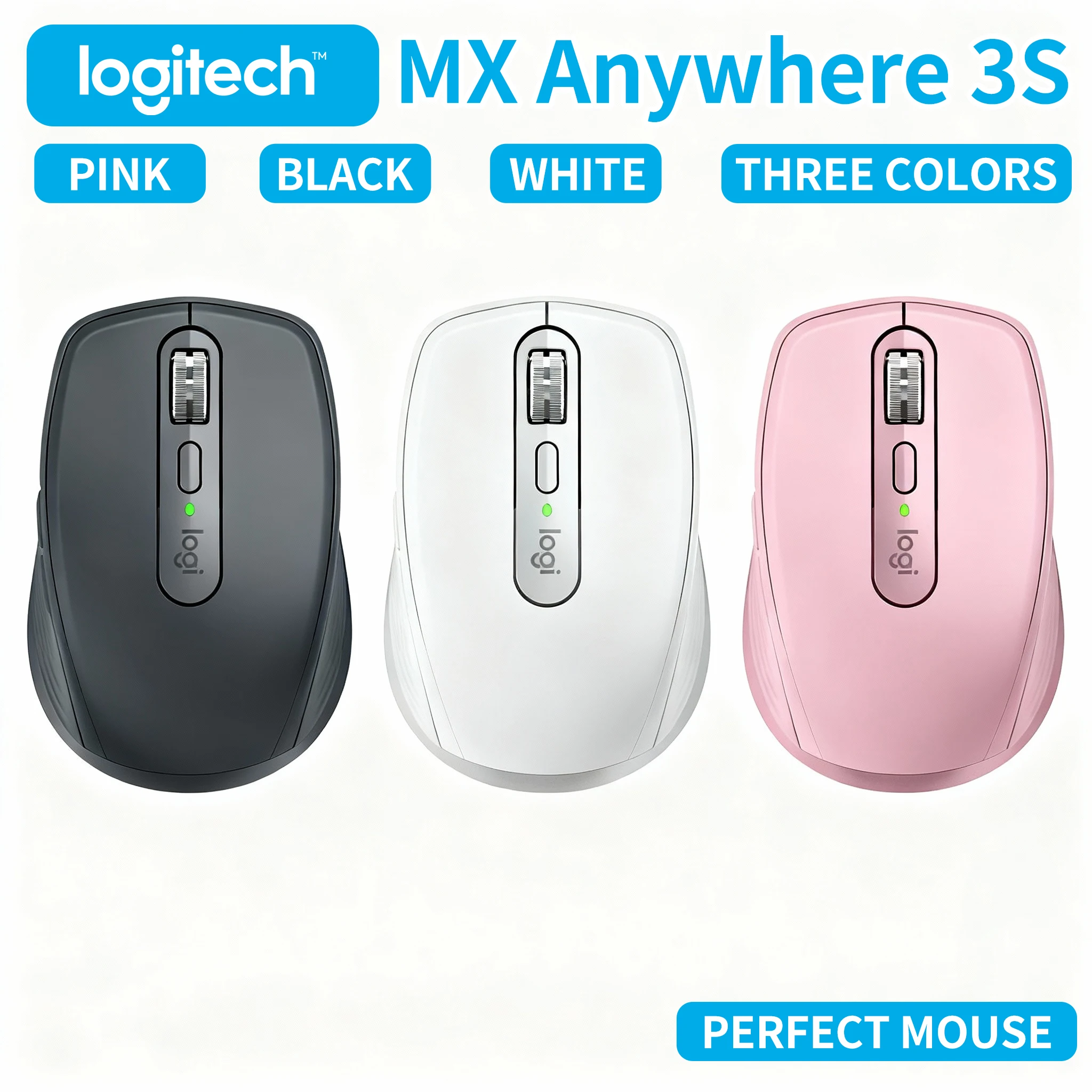 

Logitech MX Anywhere 3S Bluetooth Mouse – 3-Device Connect, MagSpeed Scroll, 10m Range, Multi-OS
