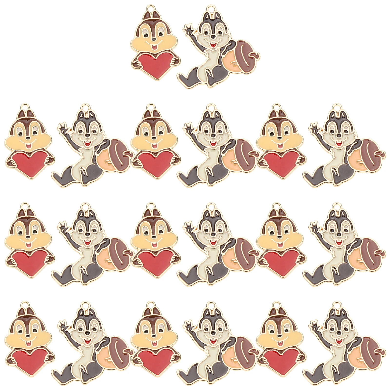 

20pcs Squirrel Charm Pendants Metal Animal Jewelry Making Supplies For Earrings Necklace Keychain Bracelet Craft Accessories