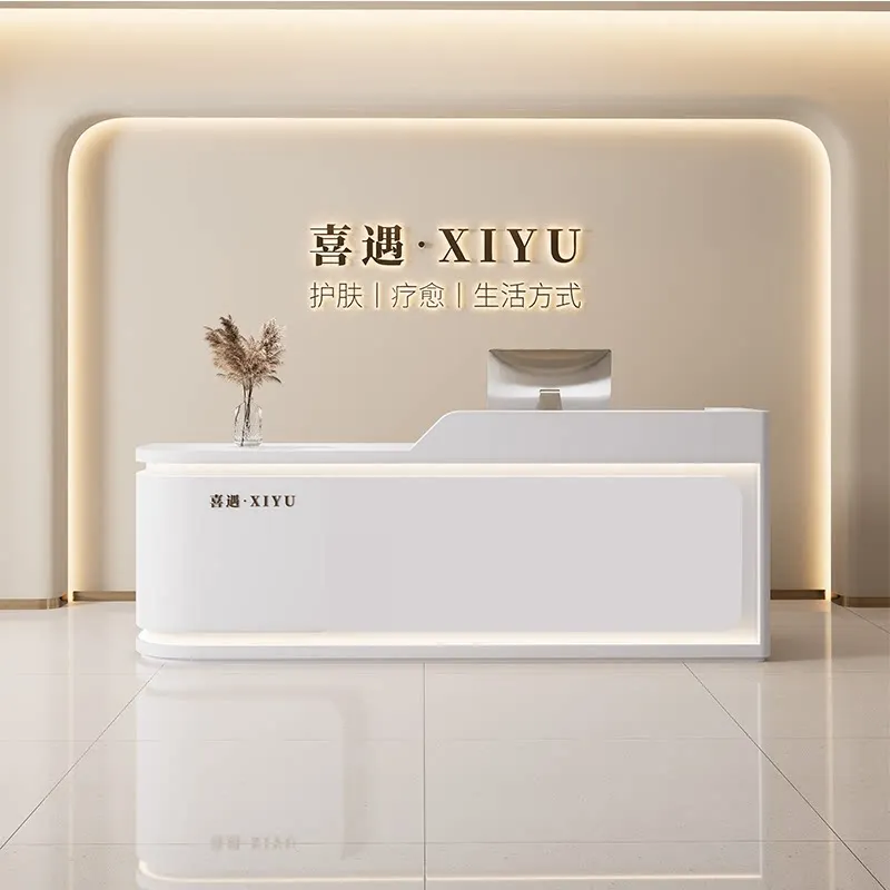 Beauty Salon Reception Desks Welcome Display Sales Store Elegant Reception Desks Service Commericial Bureau Industrial Furniture