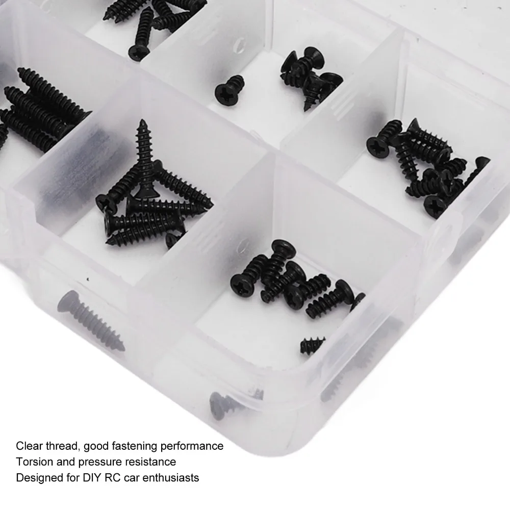 100Pcs/Set Stainless Steel RC Car Screws Set Screws Assortment Kit for MJX 16208/16207/16210 1/16 Brushless RC Car