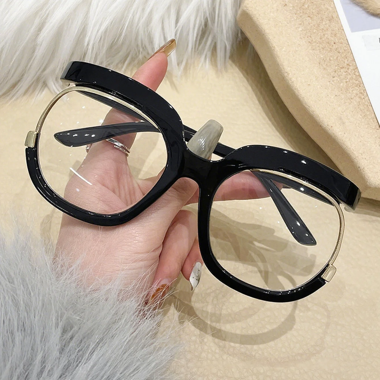 New Fashion Half Frame Round Reading Glasses Women Luxury Brand Designer Rainbow Eyeglasses Popular Colorful Blue Light Glasses
