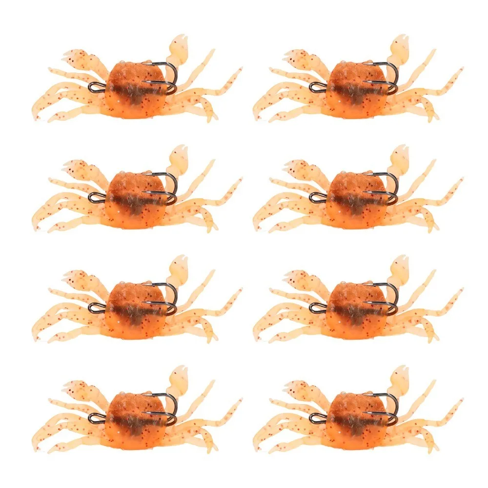 

Набор из 8 искусственных приманок для крабов длиной 13 см, весом 34 г, зеленого, желтого и коричневого цветов, мягкие приманки с крючками, искусственные приманки для крабов