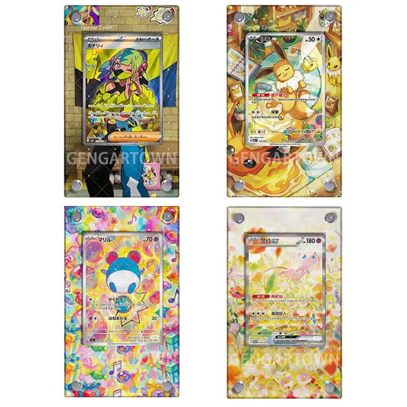 New Pocket Monster Marill Card Display Stand Mew Canari Game Collection Kaka Brick Acrylic Desktop Ornament DIY Toy Gift