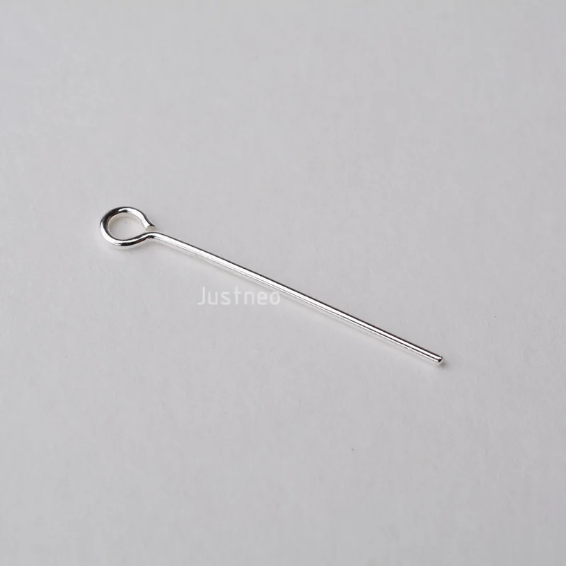 925 sterling silver eye pins for Jewelry Making, silver Open Eye head Pins Findings