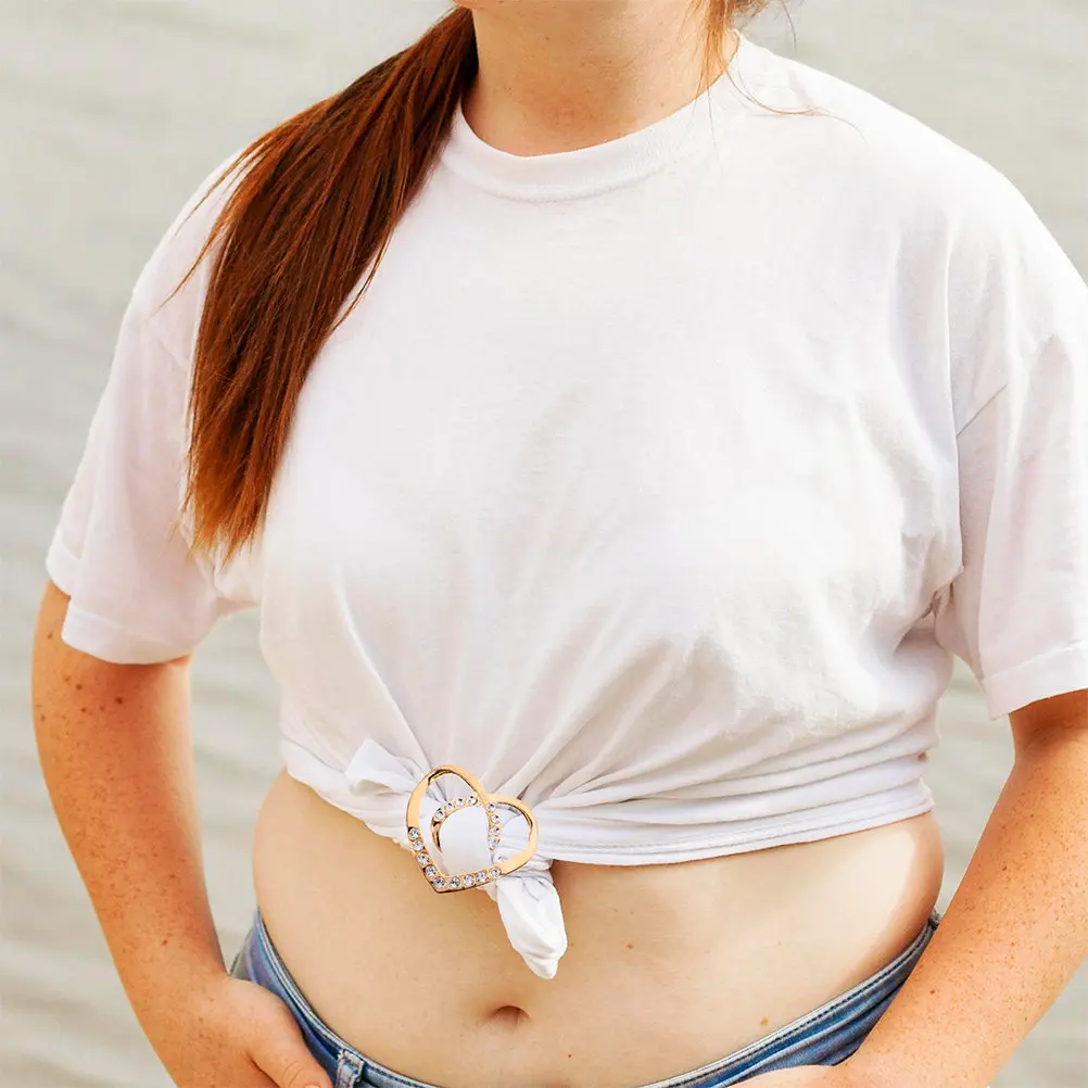 

2Pcs Zinc Alloy Scarf Pin T-Shirt Clip Waist Brooch Dress Cinch Clip Clothing Buckle for Tops Scarves Shawls Anti-Slip Summer