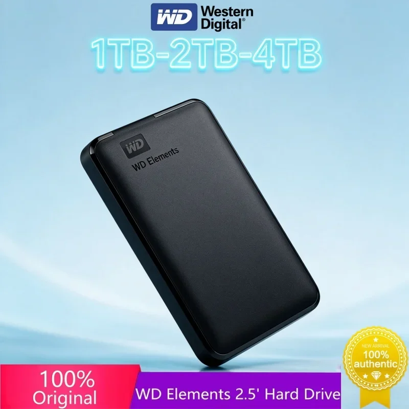 Western Digital External HDD 2.5" USB3.0 Ultra Fast Read Write Speed 6TB Portable Mechanical Hard Drive Mass Storage For Desktop