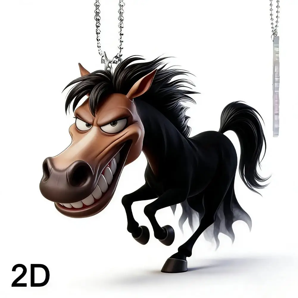 Big Mouth Horse Car Pendant Plush Toy Multi-Functional Keychain Bag Charm High-Quality Handmade Car Decor Ideal Gift