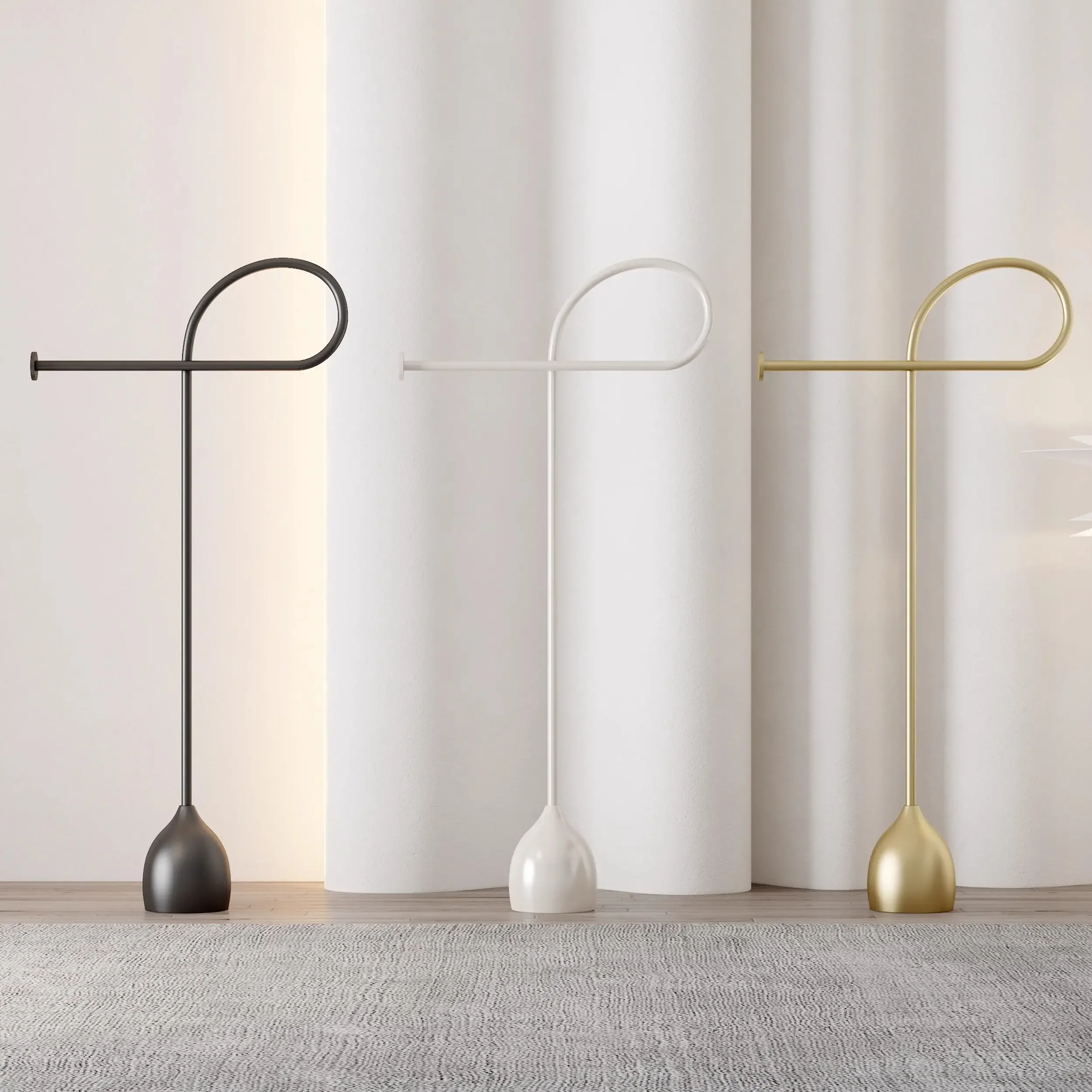 

Convenient Clothes HangerHome Hanger Floor-to-ceiling Bedroom Bedside Coat Rack Household Small Hanger Bedside Clothes Pole Rack