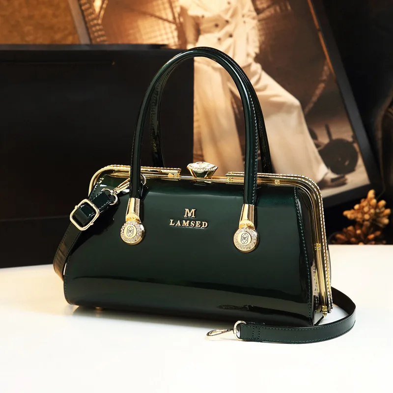 Women Patent Leather Fashion Handbags Handle Purse Satchel Bag Shoulder  For  Ladies Top  s Bolsas De Mujer