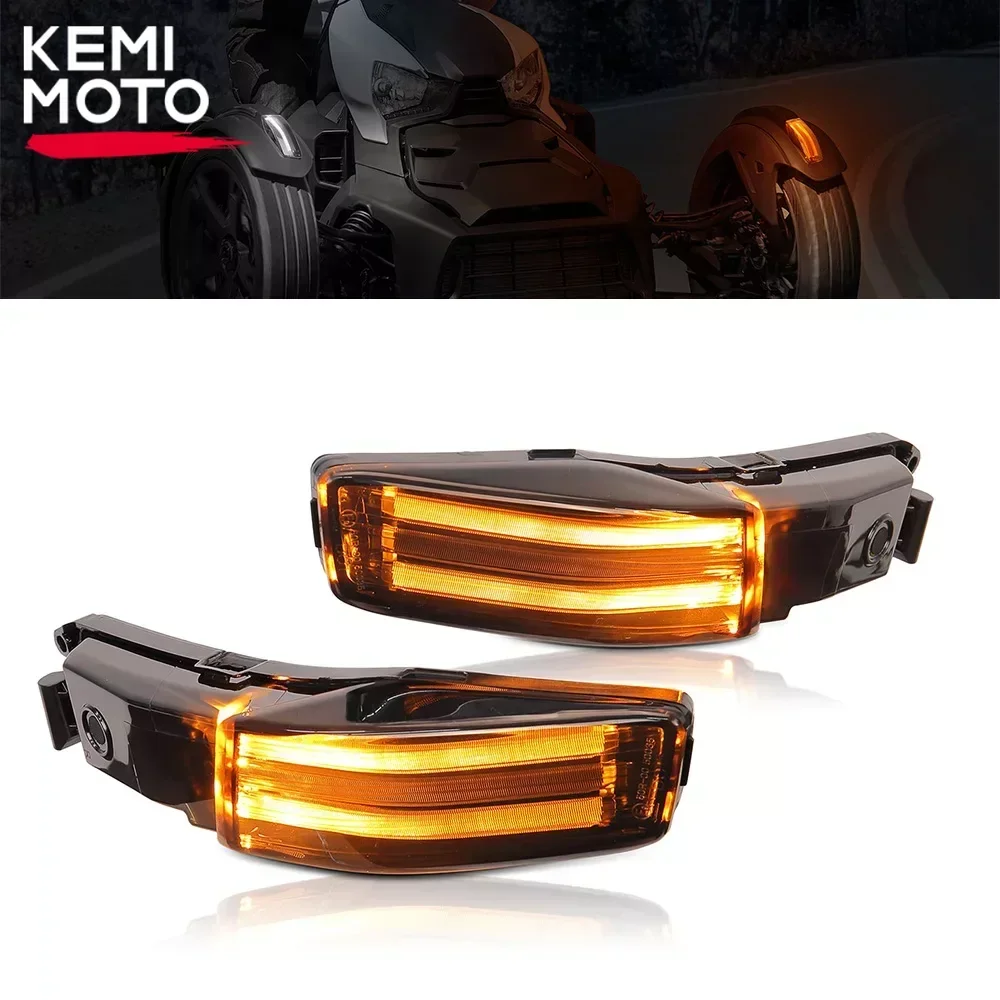 Дымчатый черный передний передний светодиодный фонарь на крыло с указателем поворота, ходовые огни для Can-Am Ryker 600/Ryker 900/Ryker Rally/Ryker Sport