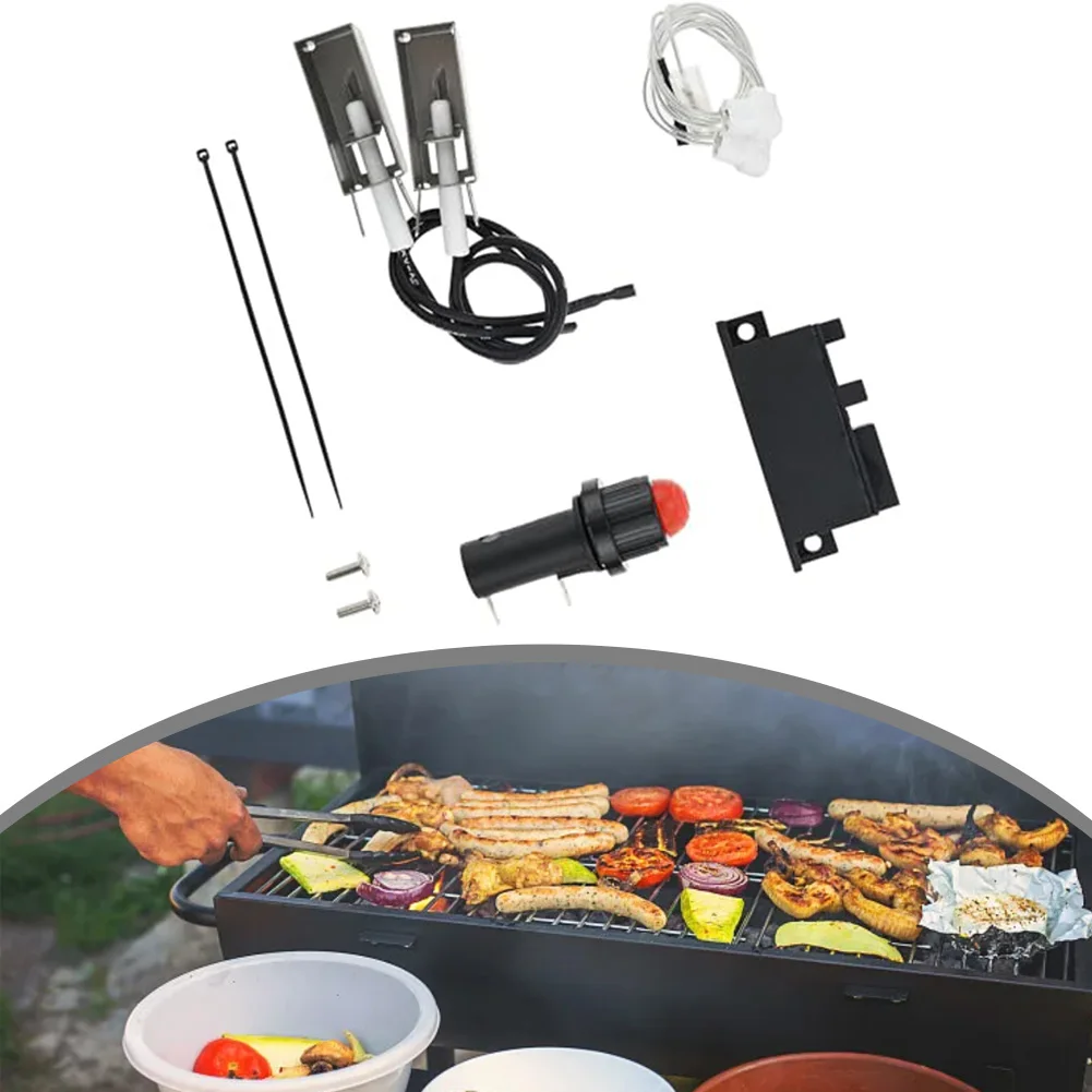 For Weber Grill Igniter Kit Complete Replacement Set with Spark Box Electrodes and Mounting Screws For Weber Grill