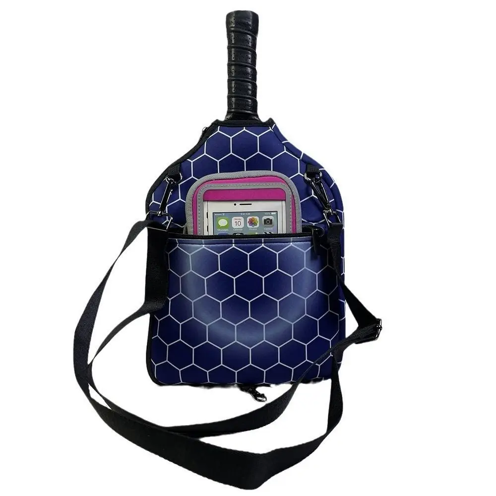 Neoprene Pickleball Racket Sleeve Zipper Holder Single Shoulder Strap Pickleball Paddle Covers Waterproof Zipper Design