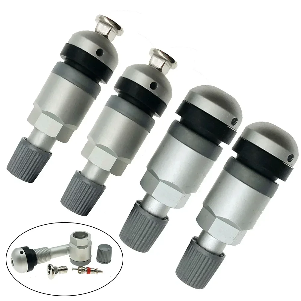 4Pcs Tire Pressure Monitoring TPMS Tyre Pressure Sensor Fit For BMW 5 Series Valve Stem Replacement Valve Repair Kit