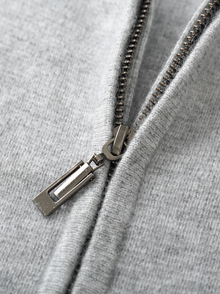 100% Pure Wool Sweater Suit Men's  Hooded Cardigan Wool Pants Thick Warm Knitwear Autumn Winter Smart Casual Trousers Hoodie