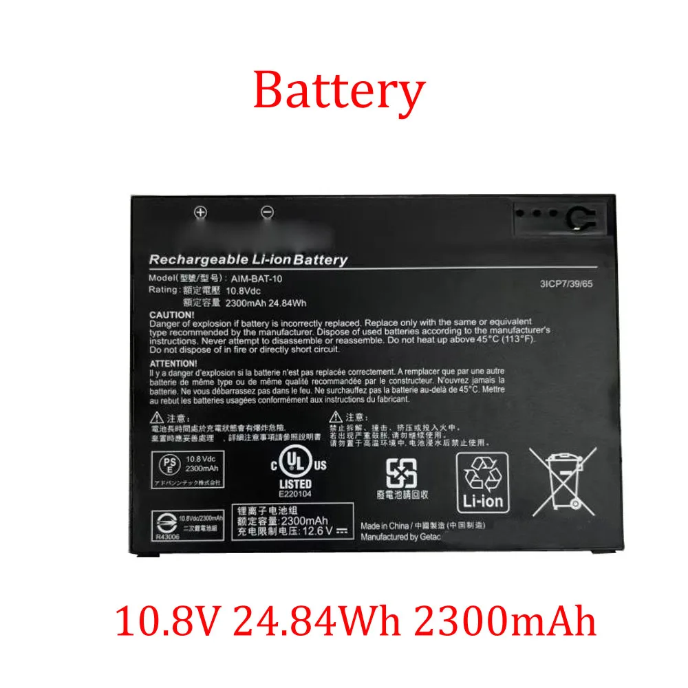 Laptop Battery For Getac For ADHNTECH AIM-BAT-10 10.8V 24.84Wh 2300mAh New