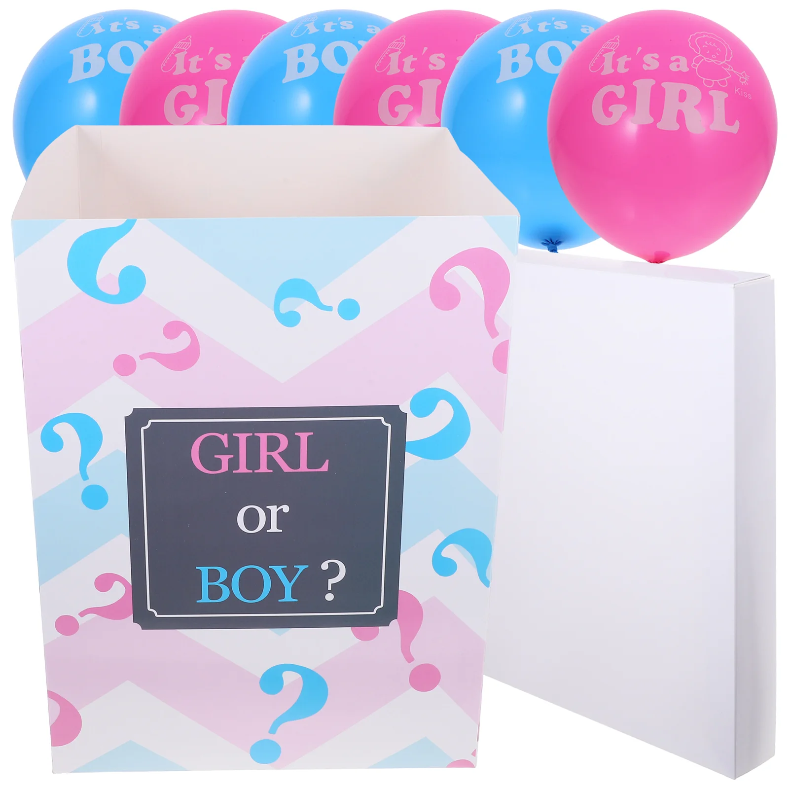 

Venue Setting Props Box Baby Girl Blue Balloons Birthday Party Decorations Paper Gender Reveal