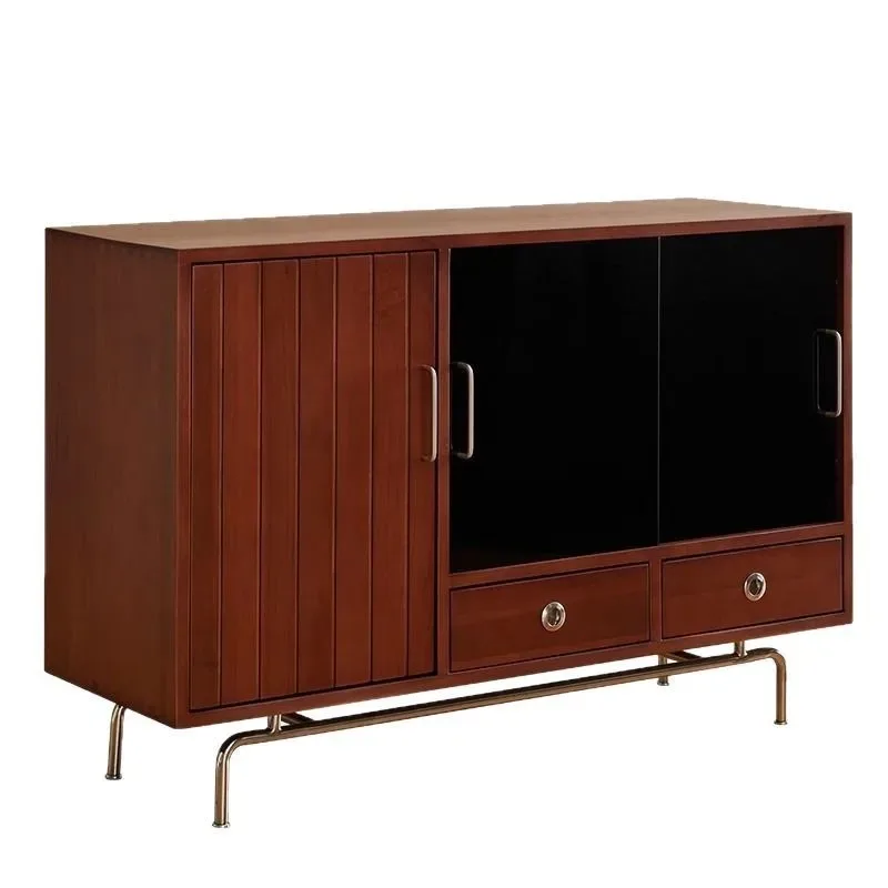 

Premium Nordic solid wood dining side cabinet retro locker modern simple home living room