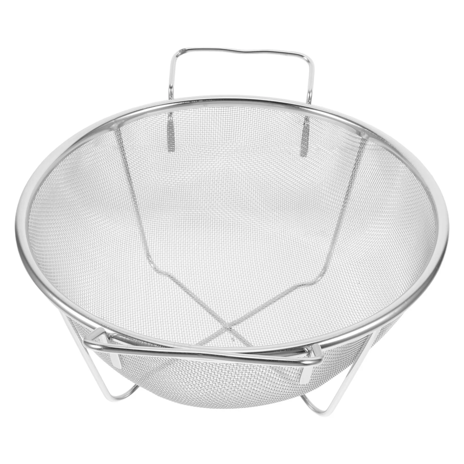 

Stainless Steel Mesh Strainer High Efficiency Filtration for Rice Washing Vegetable Washing Bowl Metal Kitchen Colander
