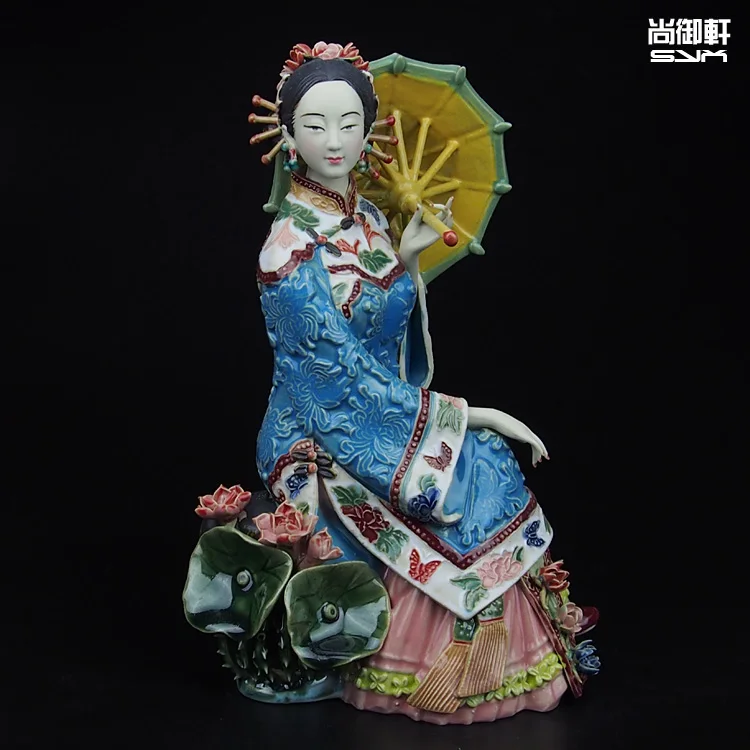 Shiwan doll master of fine ladies of modern Chinese characters decoration washeng intoxicating handmade ceramic crafts