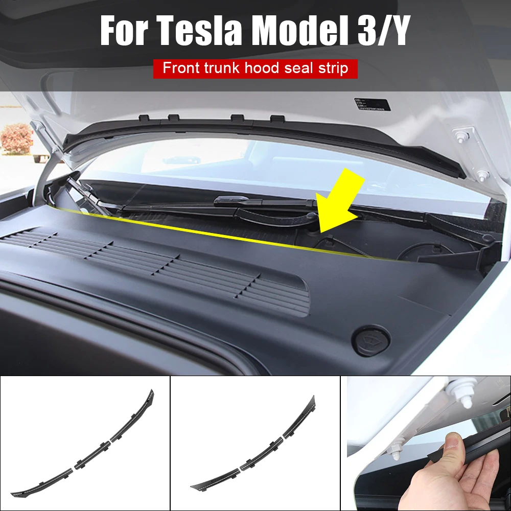 Hood Sealing Strip For Tesla Model 3 Y Water Strip Front Chassis Cover Modification Accessories Air Inlet Protective Cover 1 Set