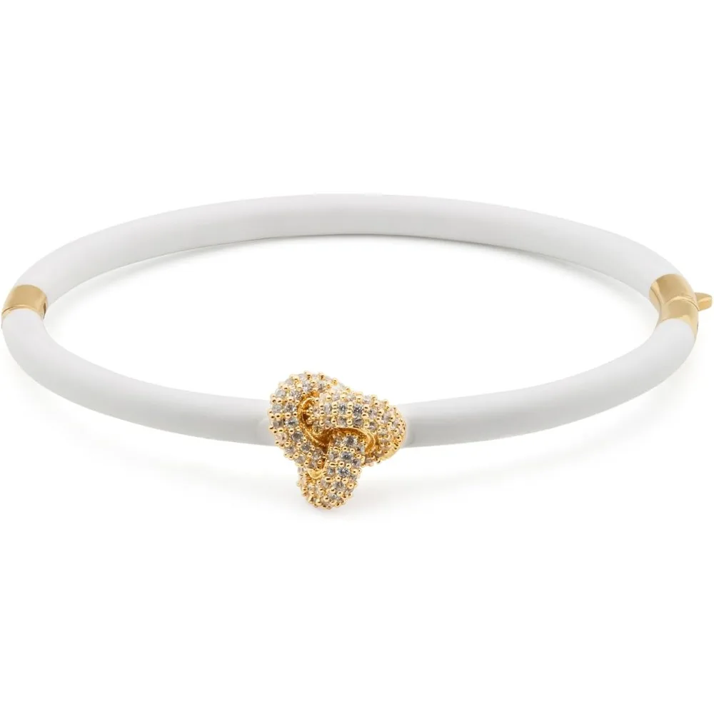 Double Knot Pave Hinged Bangle