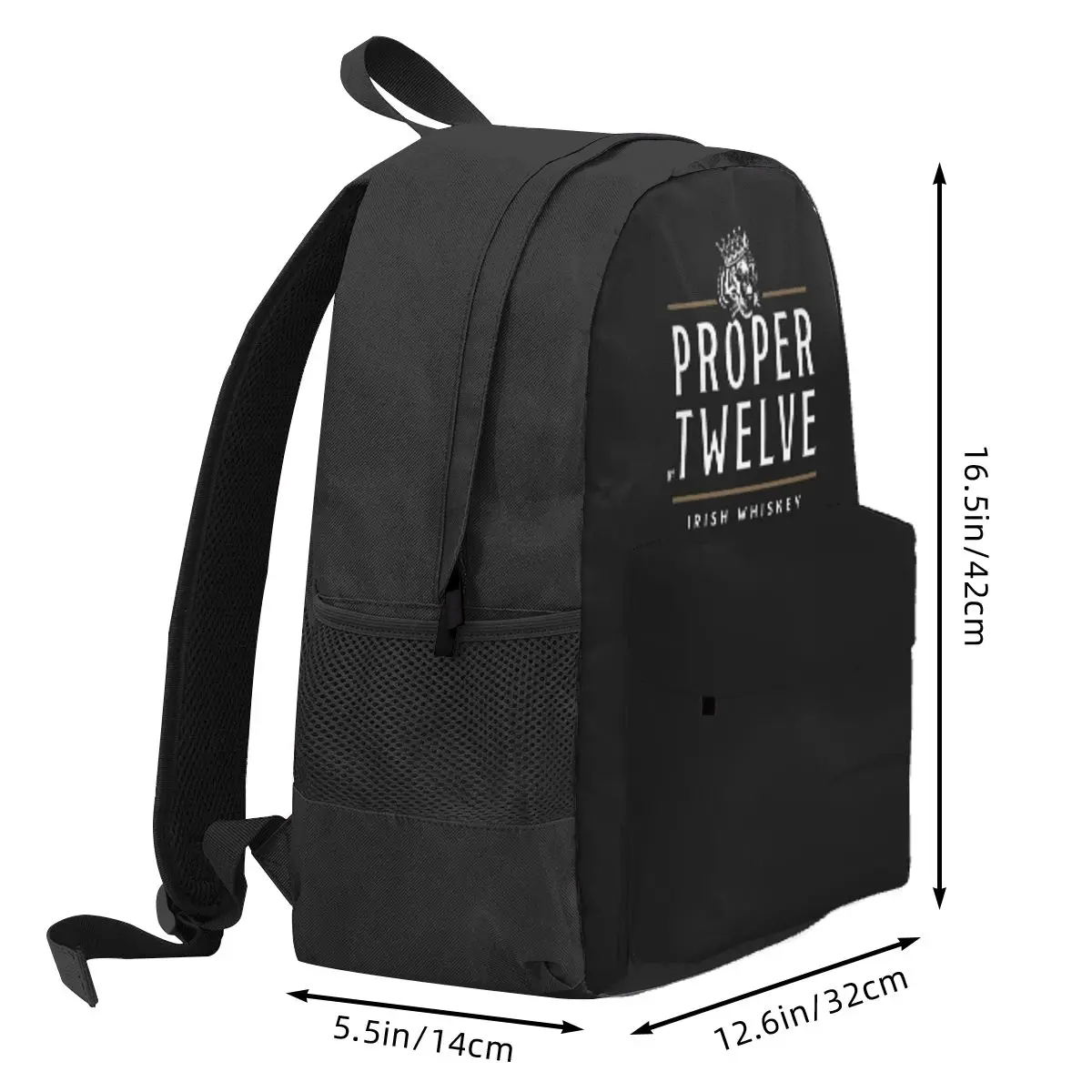 Proper 12 Proper Twelve Irish Whiskey Student Backpack School Bag Hiking Travel Daypack for Men Women Bookbag Shoulder Bags