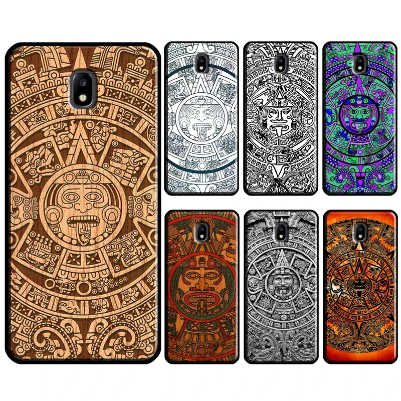 Mayan Calendar Wood Pattern Bumper Case For Samsung A9 J8 J4 J6 A6 A8 Plus 2018 A3 A5 2016 J3 J5 J7 2017 Cover Shell