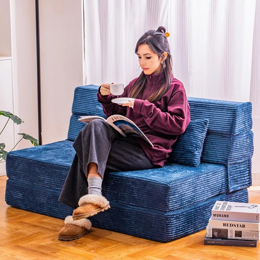 

Folding Sofa Bed, Convertible Sleeper Chair With Pillow, High Density Memory Foam Fold Out Couch, Foldable Sofa