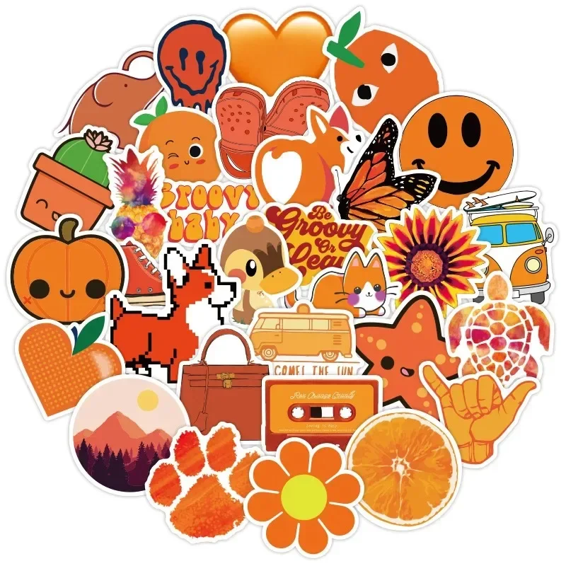 50 Pcs/pack Autumn Forest Party Adhesive Diy Stickers Decorative Album Diary Stick Label Decor Stationery Stickers