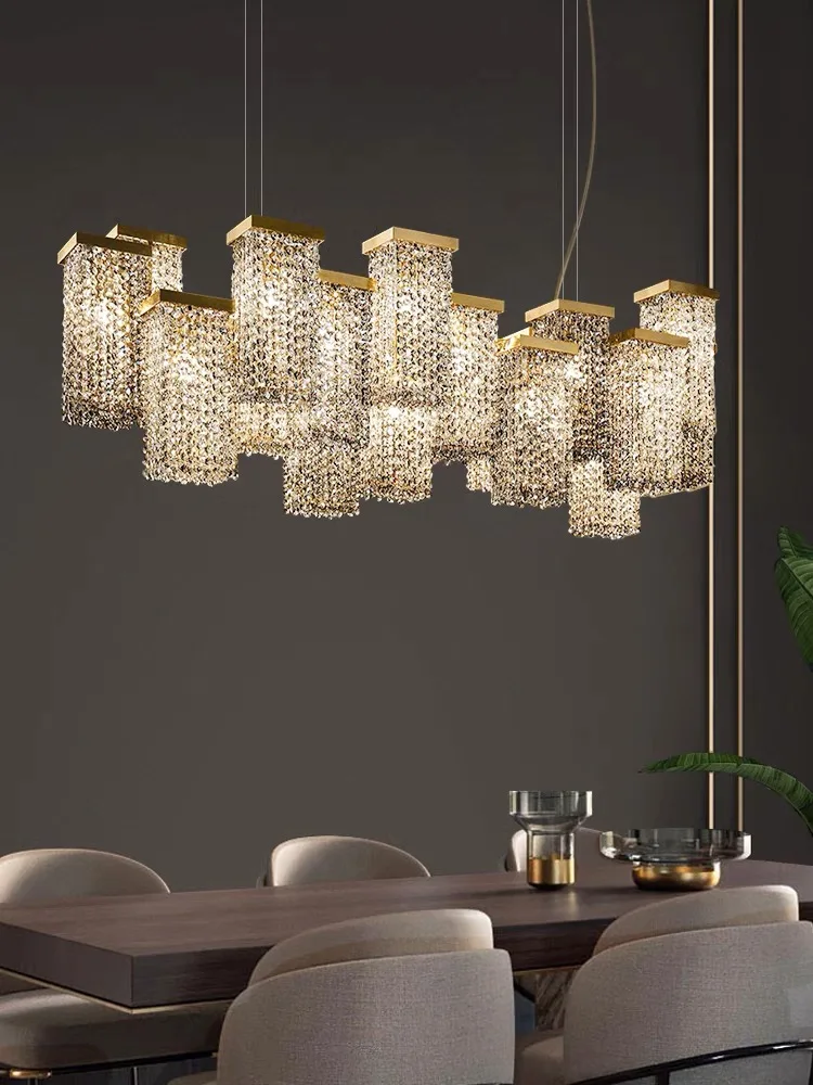 Italy Designer Luster K9 Crystal Pendant Lights Modern Dining Room Luxury Chandelier Lighting Bar Villa Island Hanging Lamp