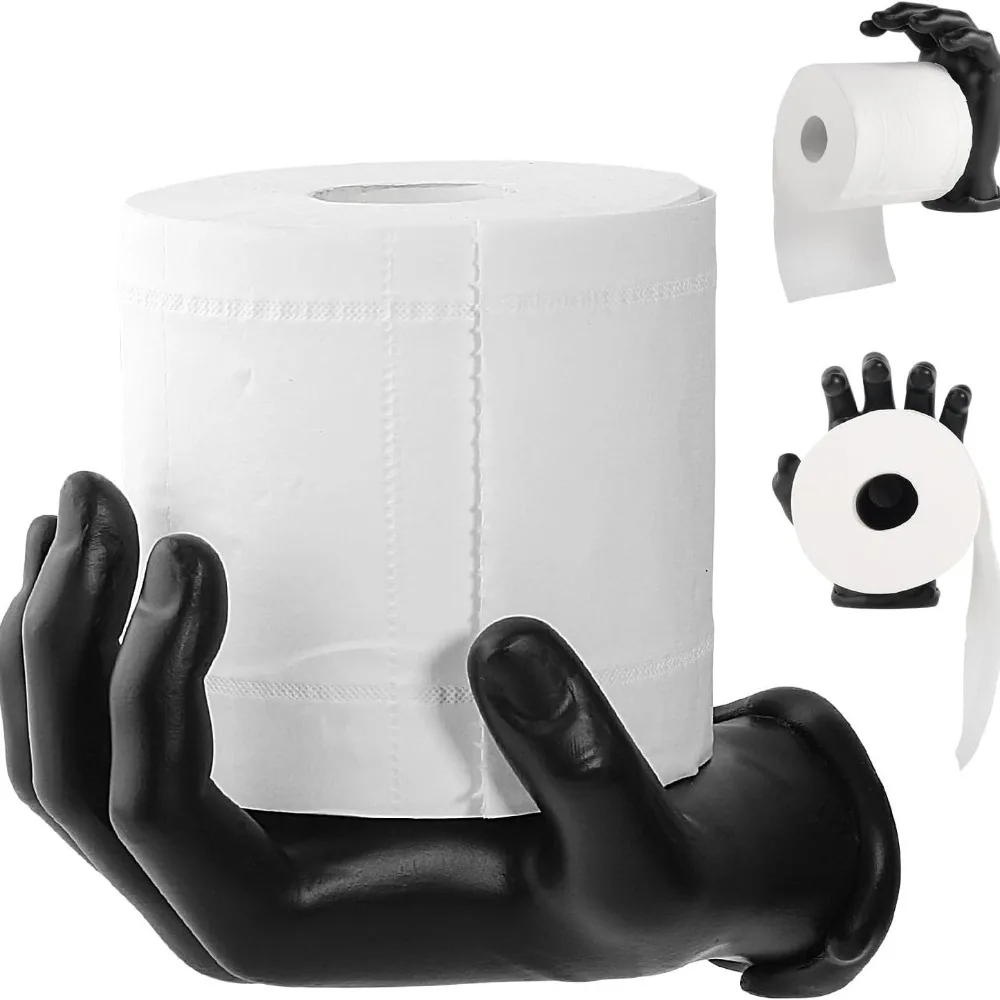 Gothic Style Toilet Paper Decoration Box Black White Black Tissue Storage Stand Wall Mounted Hand-Shaped Bathroom Organizer