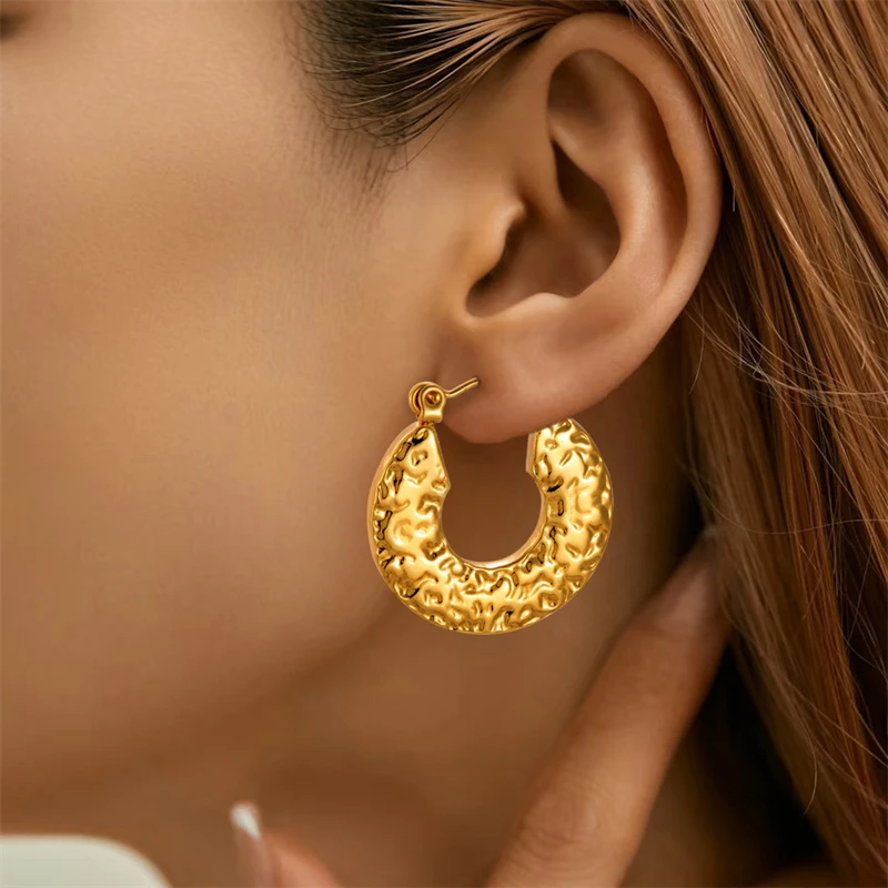 100% Stainless Steel Fashion Jewelry 2025 New Will Not Cause Allergies 6 Different Minimalism Style Gold Color Earring For Women