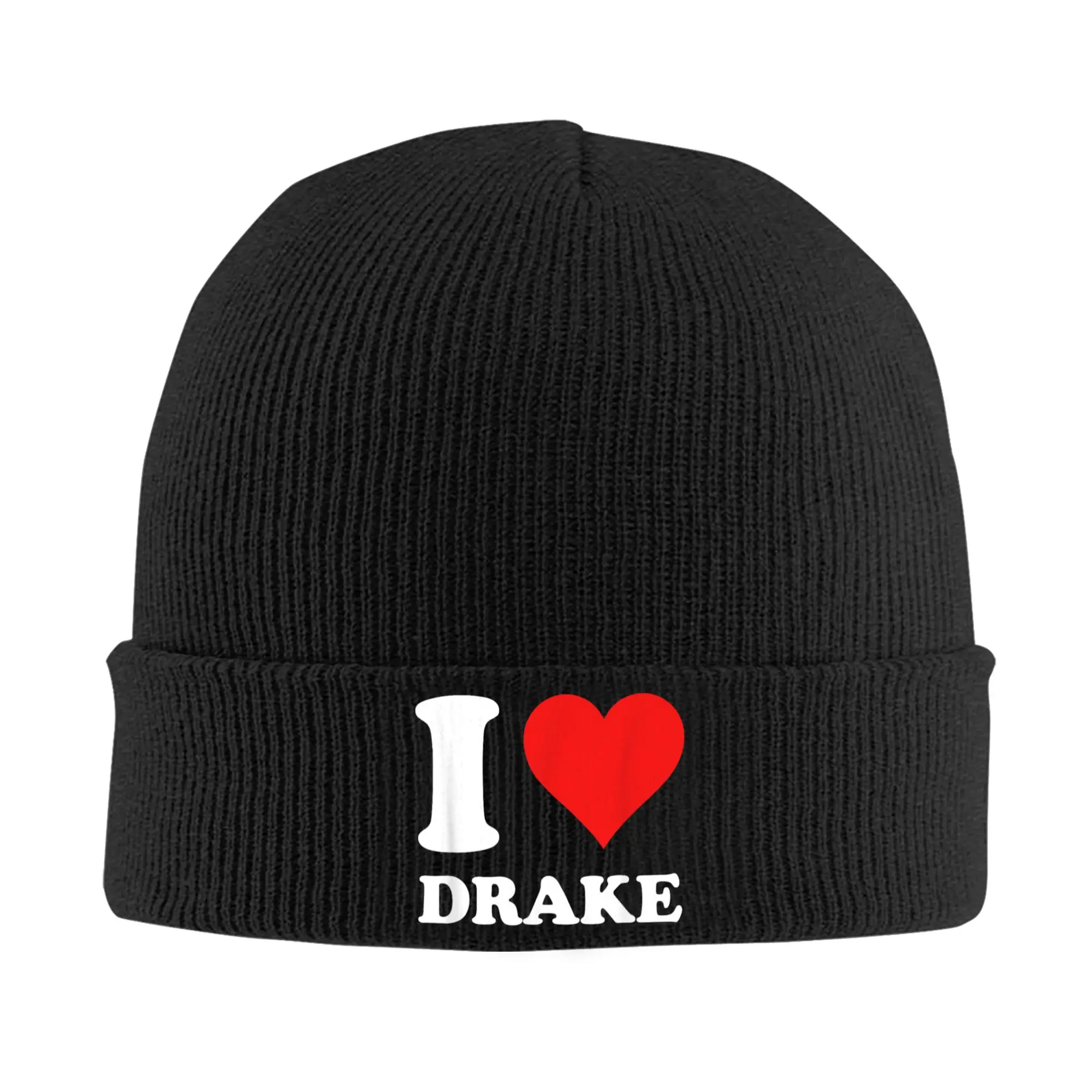 

I Love Drake Red Heart Beanie Hats Knit Hat Men Women Y2K Cool Warm Soft Caps Autumn Winter Kpop Graphic Bonnet Hats