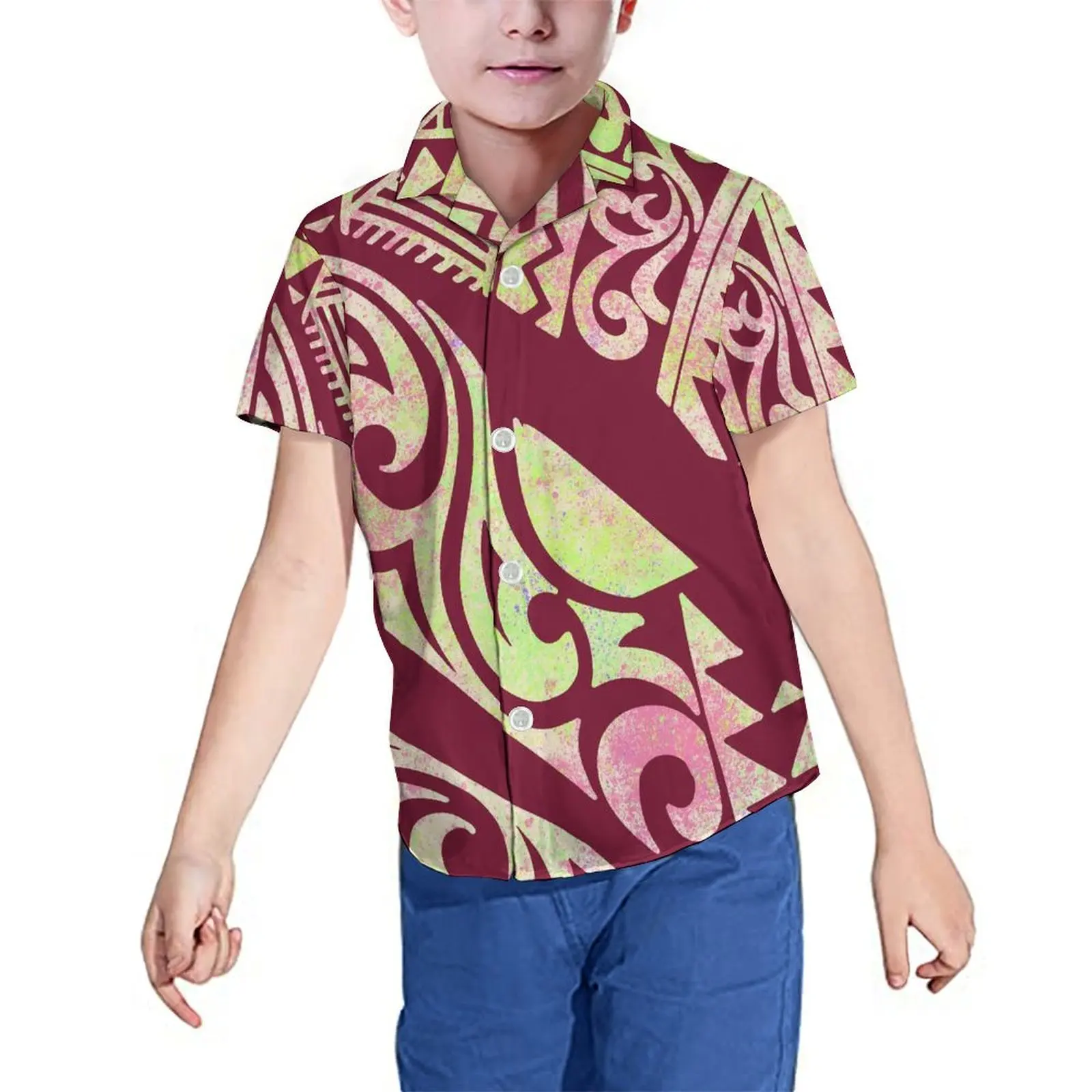 

Men'S Shirts Polynesian Tonga Fiji Printed Boys' Clothing And Fashionable Father-Son Outfits