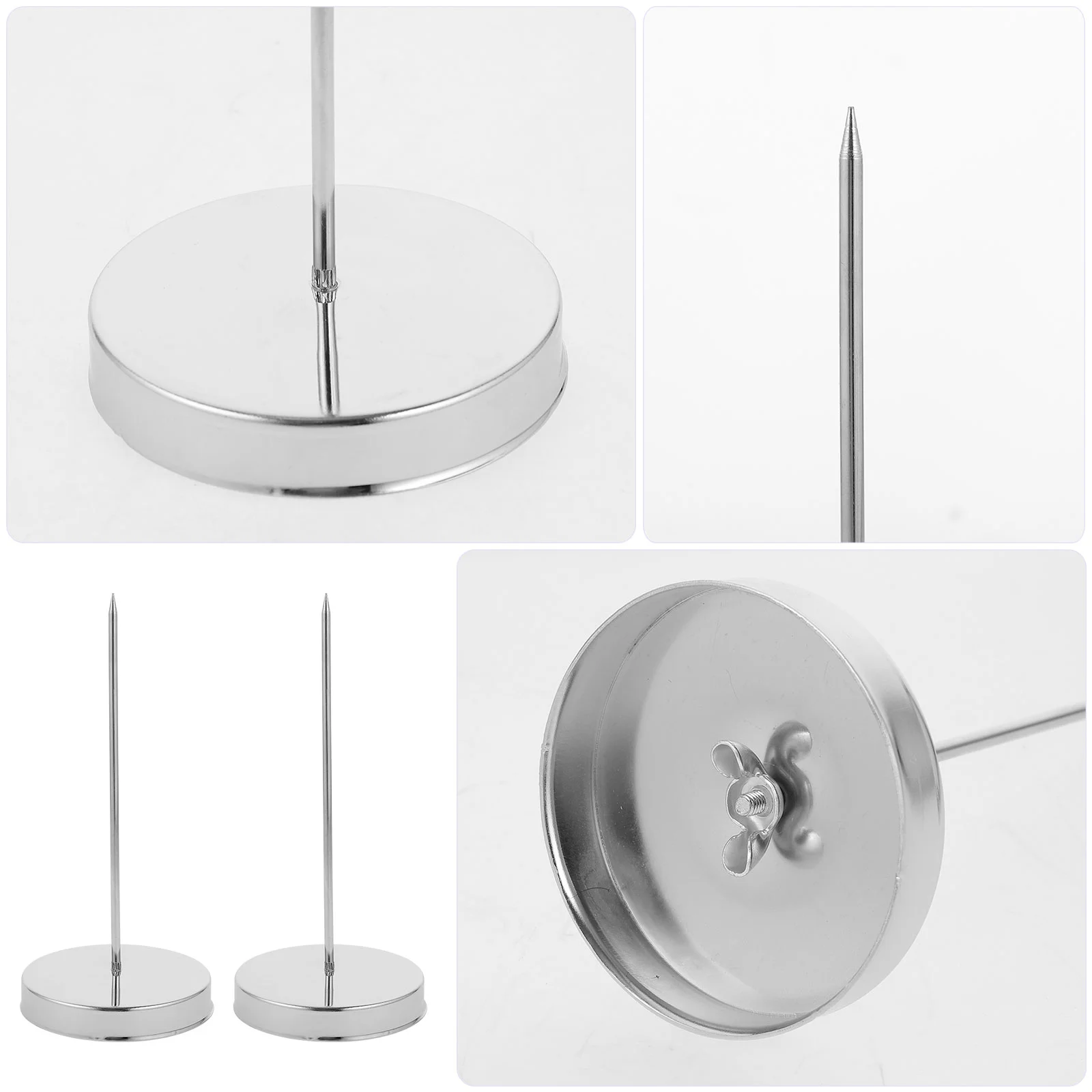 2 Pcs Bill Collector Tabletop Memo Holder Office Receipt Convenient Menu Check Ticket Spike Desktop