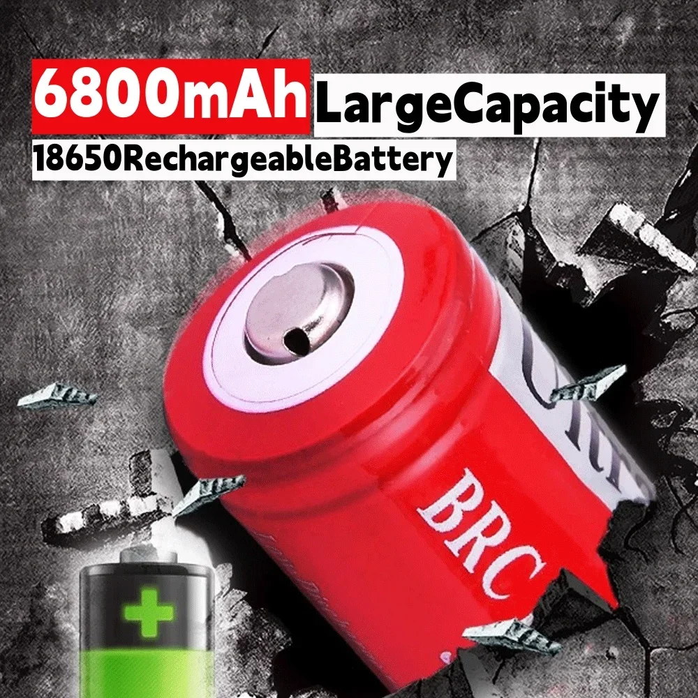 ترقية حديثا 2026 جديد 3.7 فولت 6800 مللي أمبير بطارية ليثيوم 18650 قابلة للشحن لبطارية مصباح ليد جيب بطارية ليثيوم