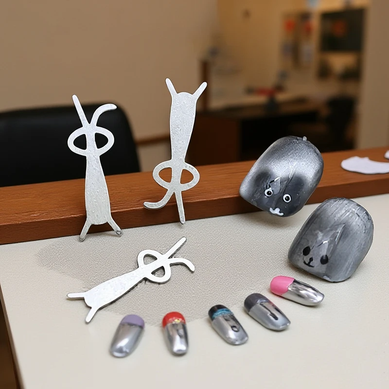 5 pezzi di set di bastoncini magnetici per occhi di gatto, orso di coniglio, strumenti per nail art, piccoli bastoncini magnetici in ferro per effetti di smalto magnetico per unghie