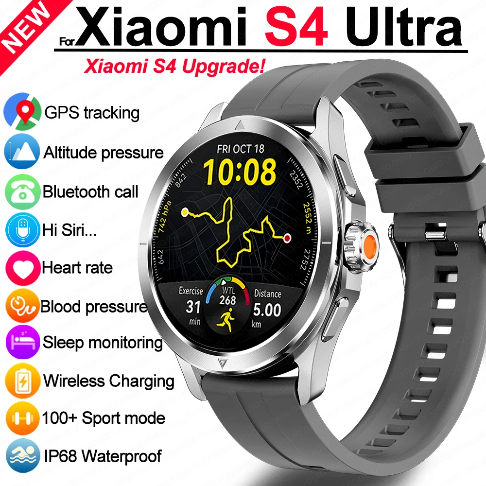 

For Xiaomi S4 Smart Watch Sport Version Man GPS Track Compass NFC Movement Trajectory Water Proof smart watch AMOLED iOS&Android