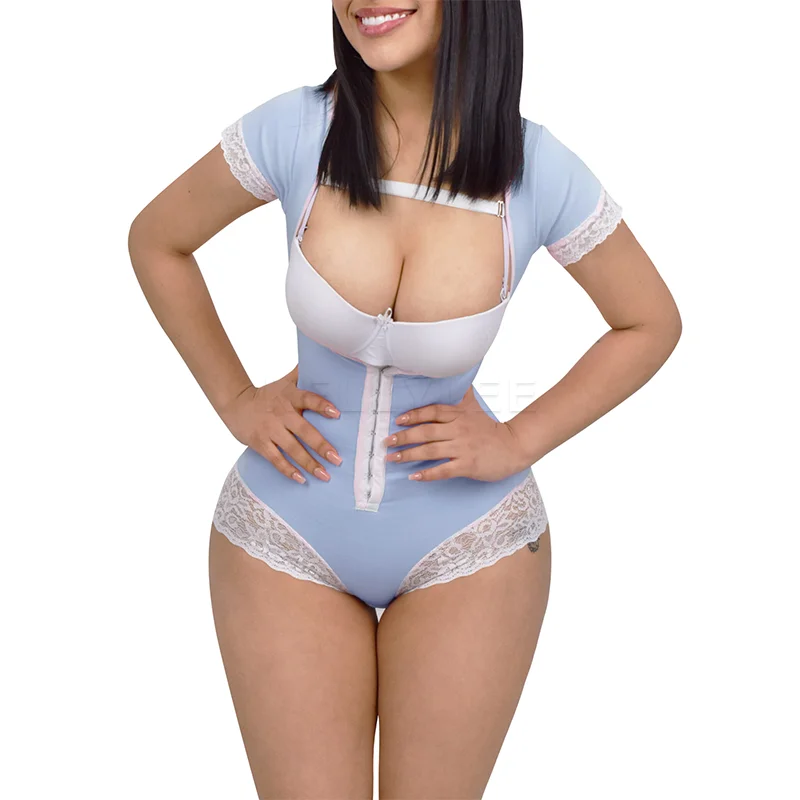 

Open Chest Sleeve Bodysuit Open Chest Short Sleeve Button Breasted Bodysuit