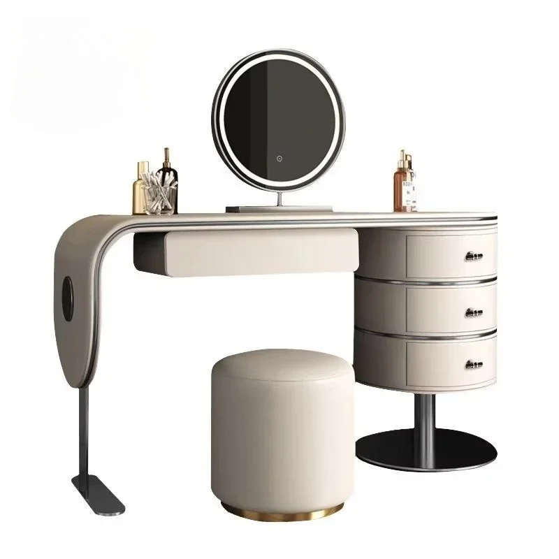 Bedroom Furniture High Quality Wooden Dresser Set Smart Light Emitting Diode Makeup Mirror Dresser with Drawer