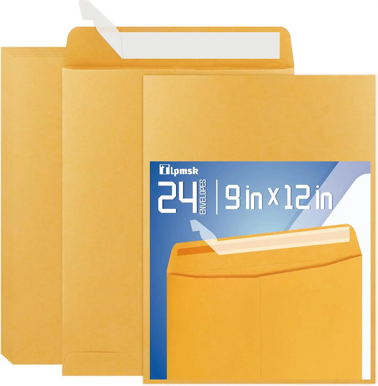 

9x12 Catalog Mailing Envelopes 24 Pack, Self Seal Stay Flat Brown Kraft Envelopes for Documents & Photos, Peel & Seal Closure