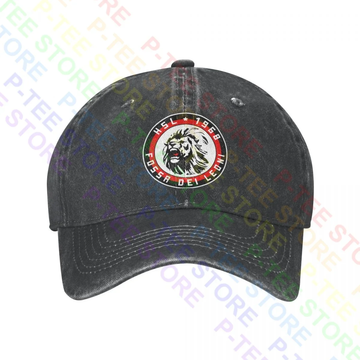 Ultras Milan Curva Sud Fossa Dei Leoni Washed Denim Baseball Cap Trucker Hats Unisex Harajuku