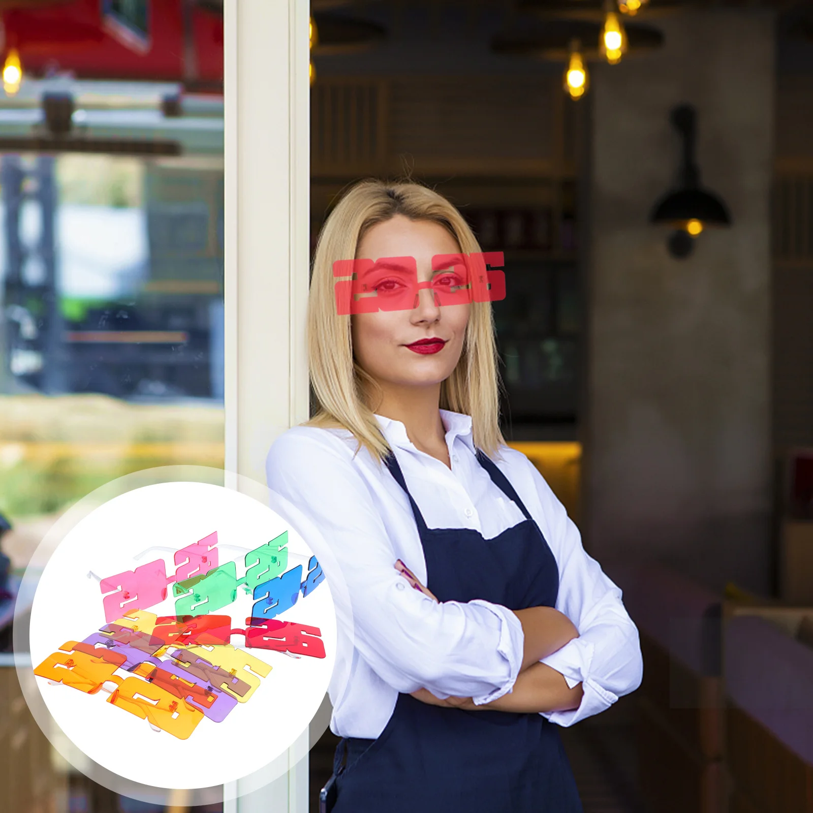 

7Pcs 2026 New Year Party Eyeglasses Funny Number Glasses Holiday Celebration Photo Props New Year's Day Photo Props