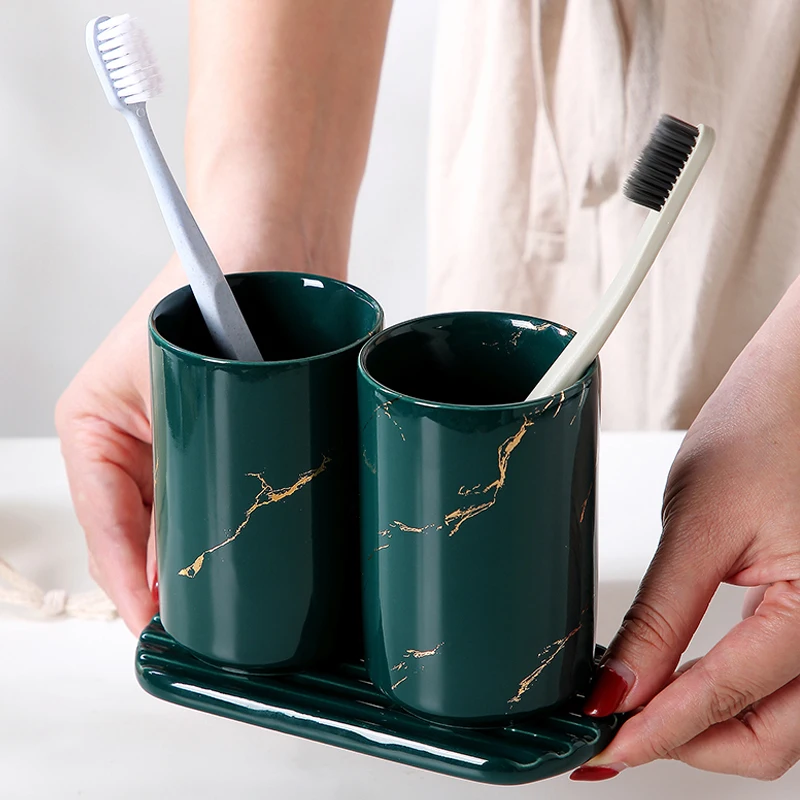 Keramik Zahnputzbecher Set Für Badezimmer Und Zahnbürsten_voghion.com